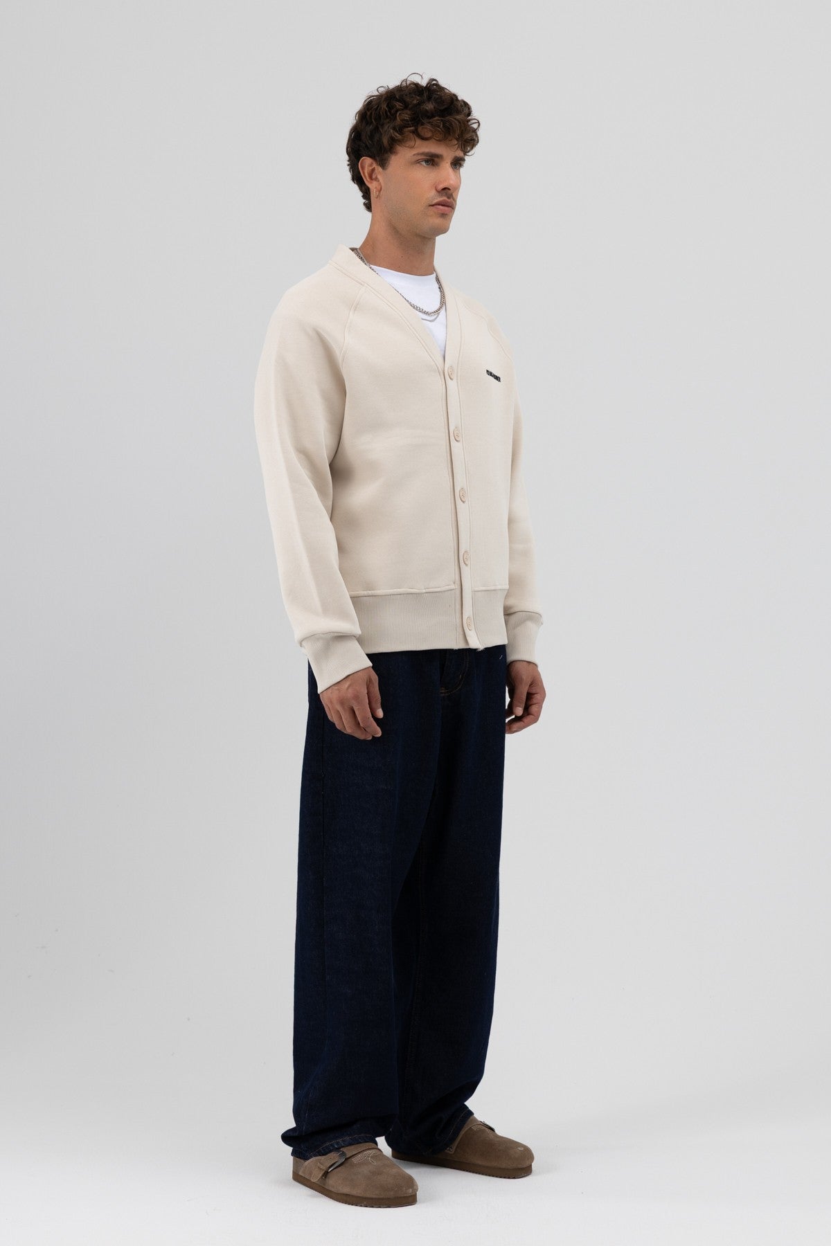 Oversized Button-Up Sweatshirt