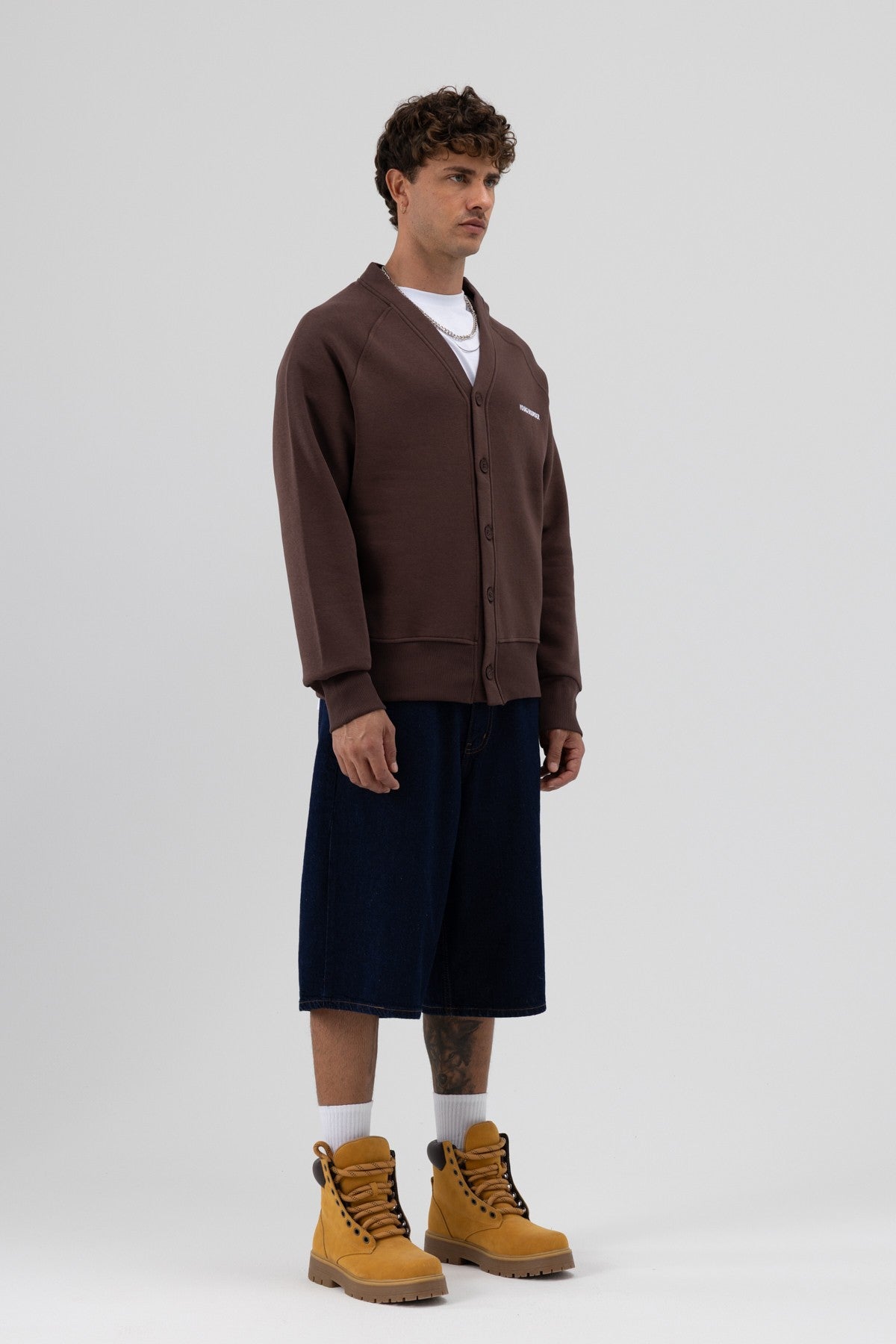 Oversized Button-Up Sweatshirt