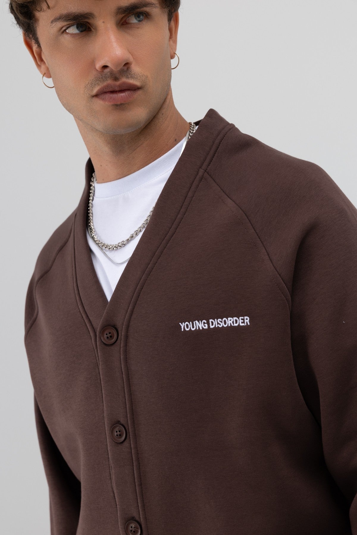 Oversized Button-Up Sweatshirt