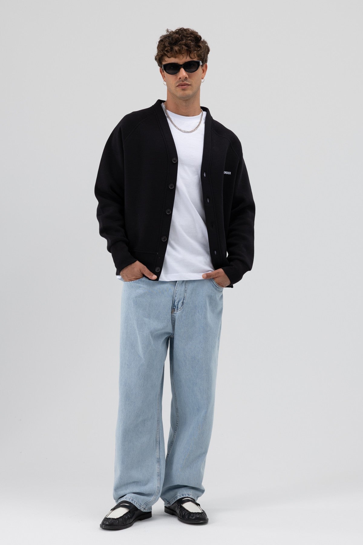 Oversized Button-Up Sweatshirt