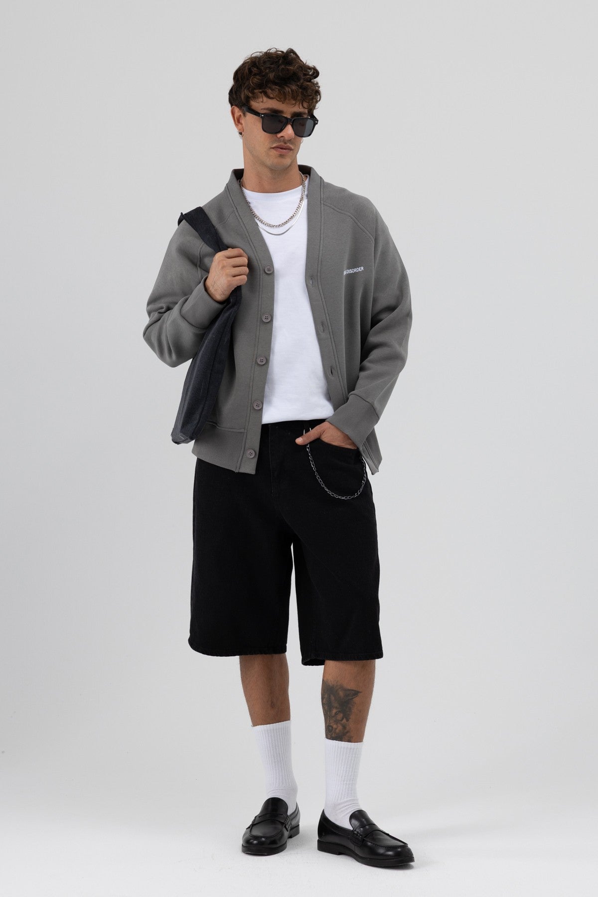 Oversized Button-Up Sweatshirt