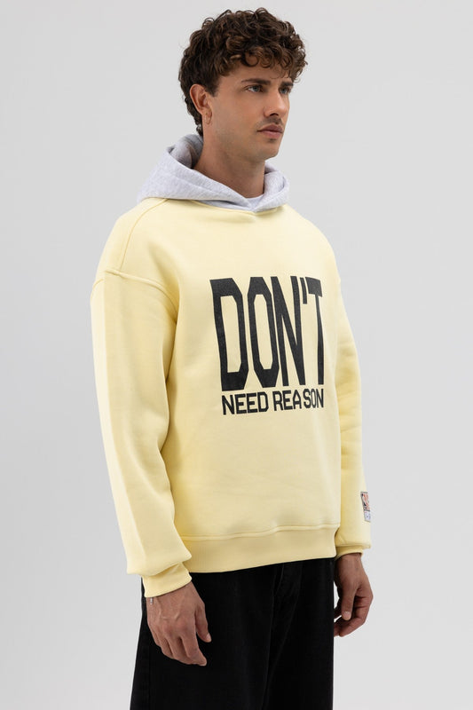 Two-Tone Printed Oversized Sweatshirt