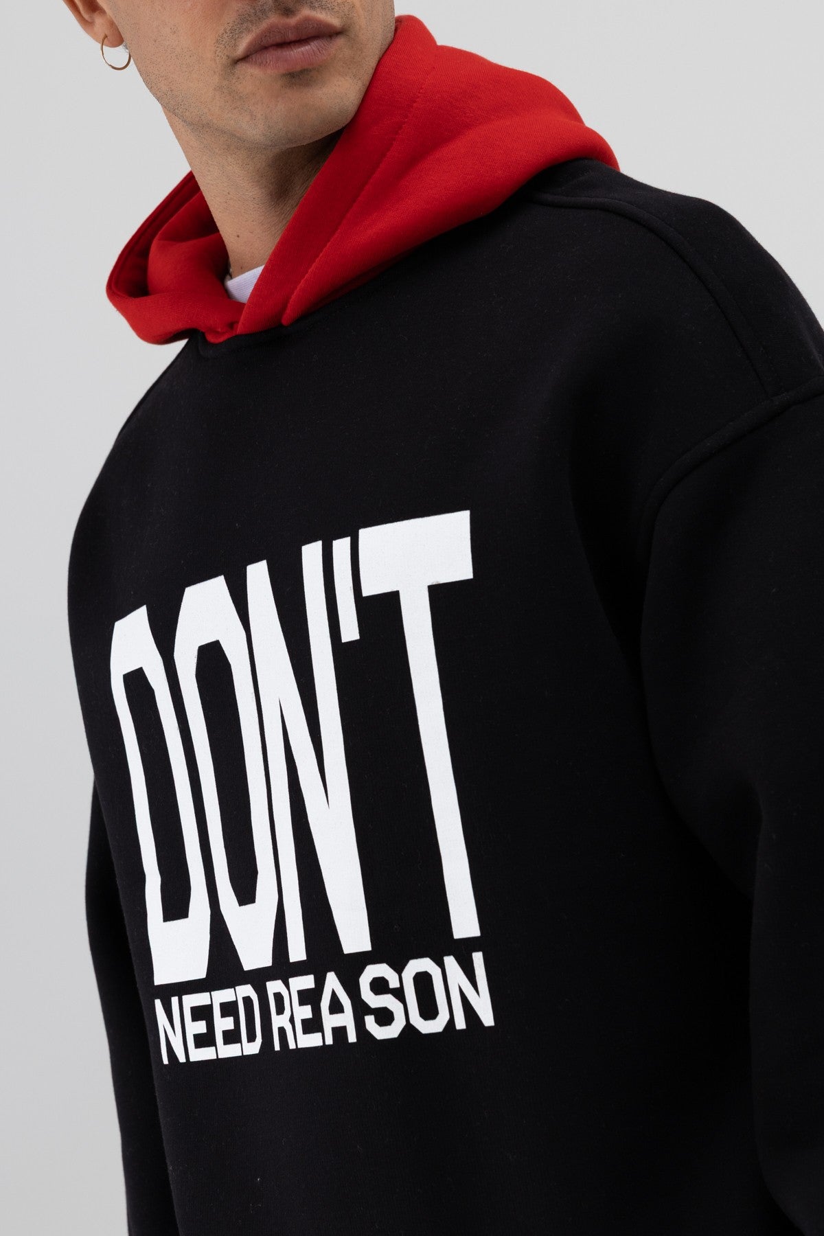 Two-Tone Printed Oversized Sweatshirt V70-92