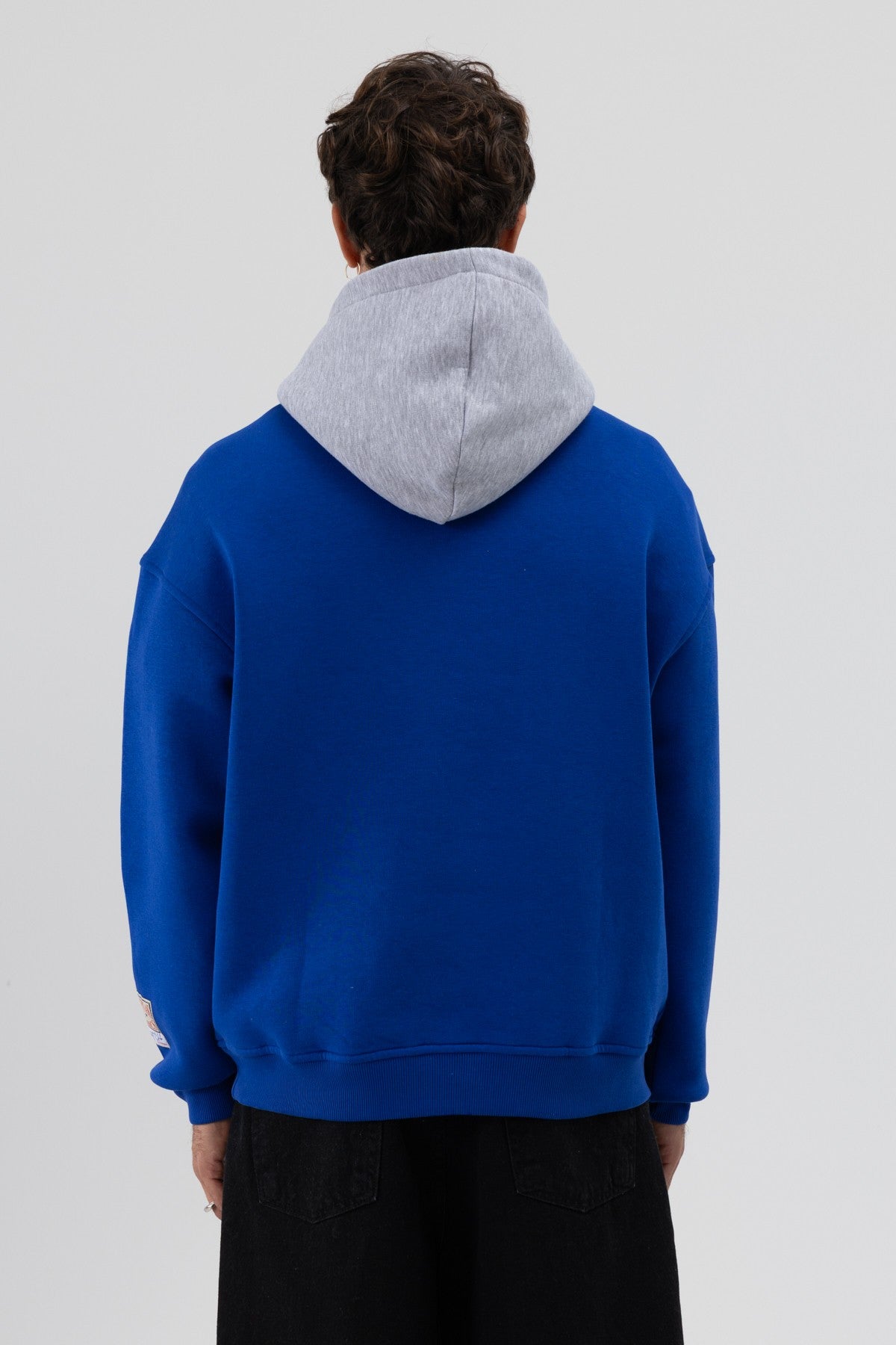 Two-Tone Printed Oversized Sweatshirt