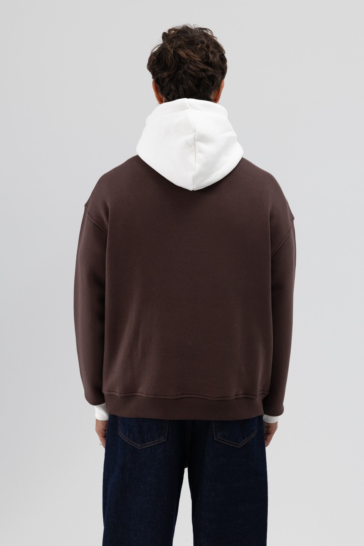 Two-Tone Printed Oversized Sweatshirt