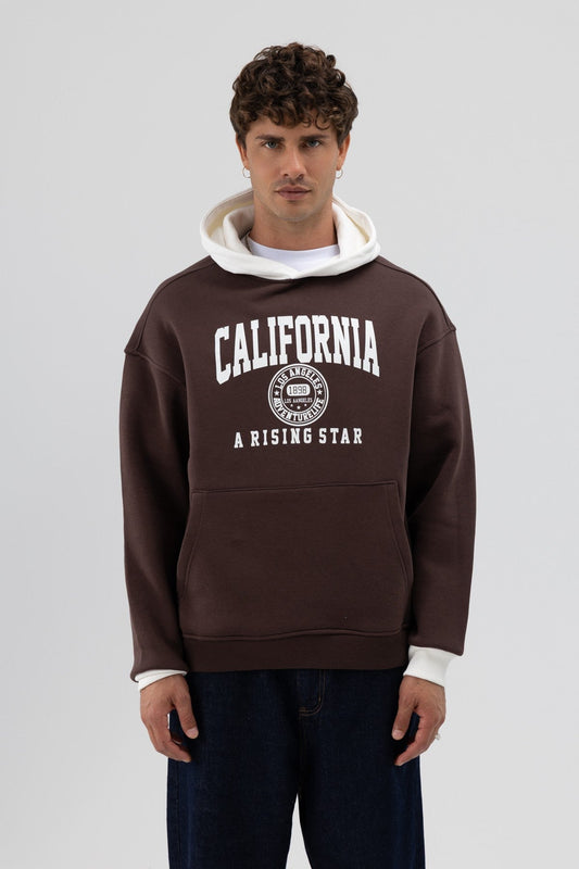 Two-Tone Printed Oversized Sweatshirt