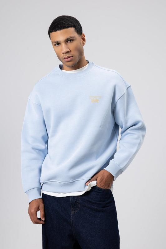 Oversized Bike Neck Print Sweatshirt