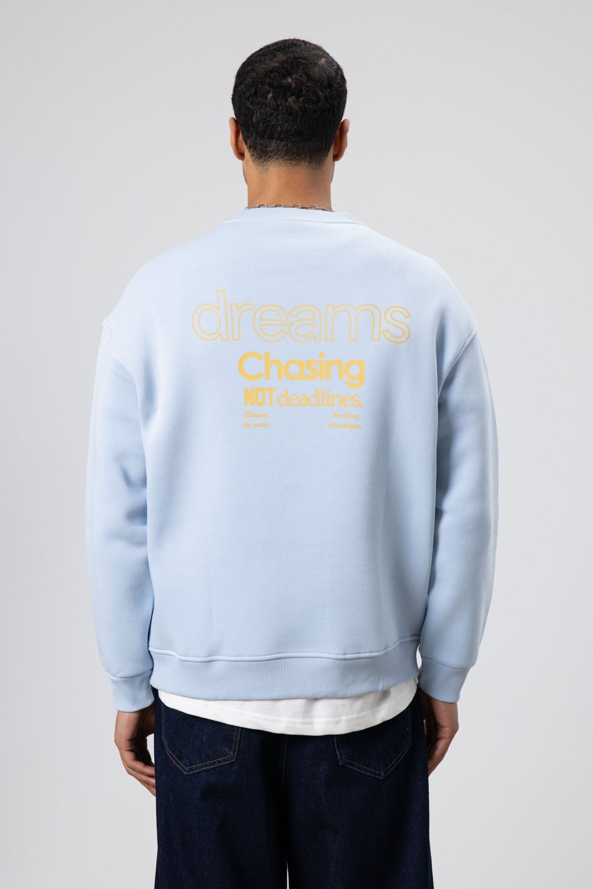Oversized Bike Neck Print Sweatshirt
