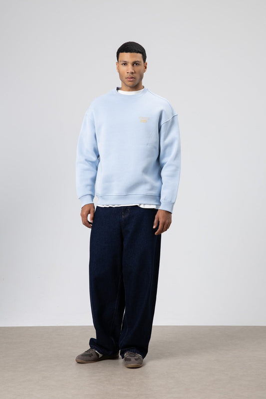 Oversized Bike Neck Print Sweatshirt