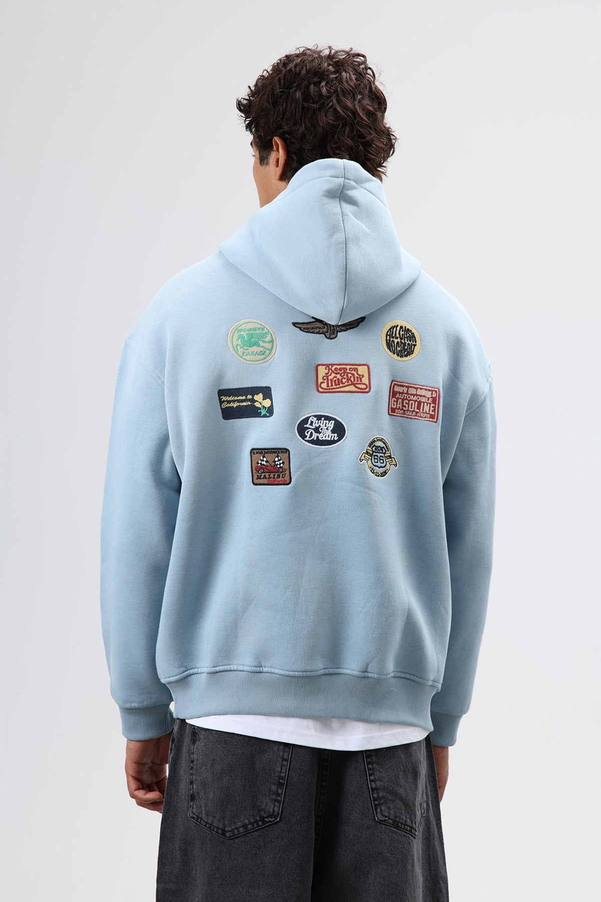 Oversized Printed Hooded Sweatshirt