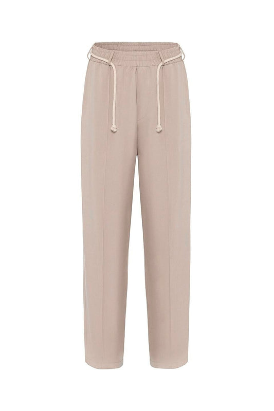 Baggy Lyocell Pants with Detailed Waistband