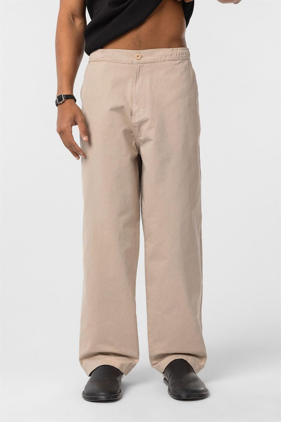 Pre-Washed Gabardine Baggy Pants