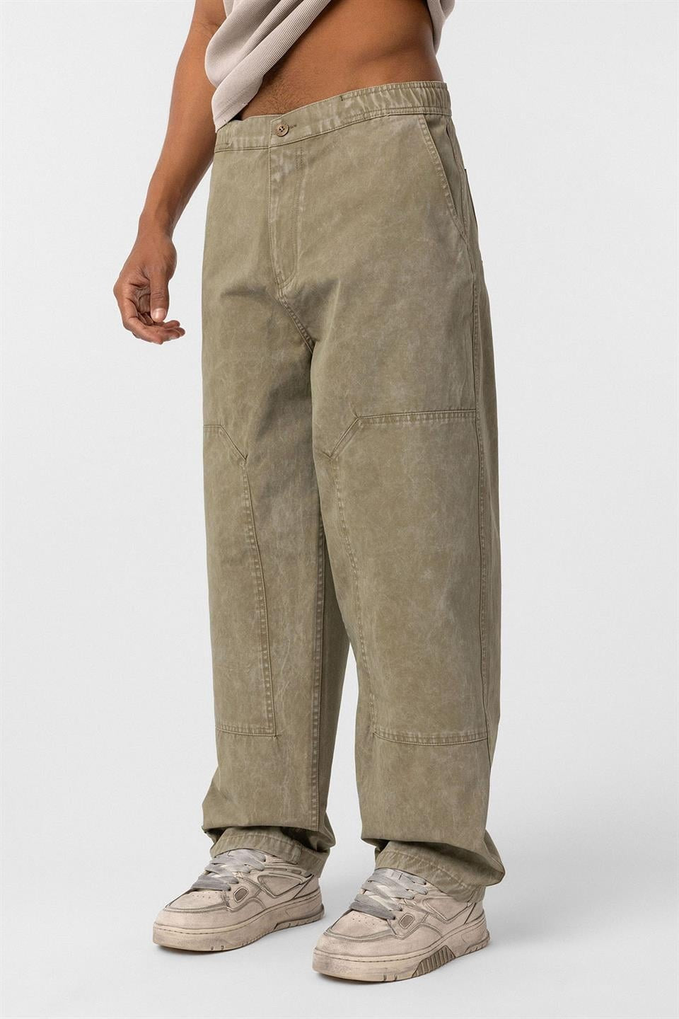 Pre-Washed Baggy Gabardine Pants