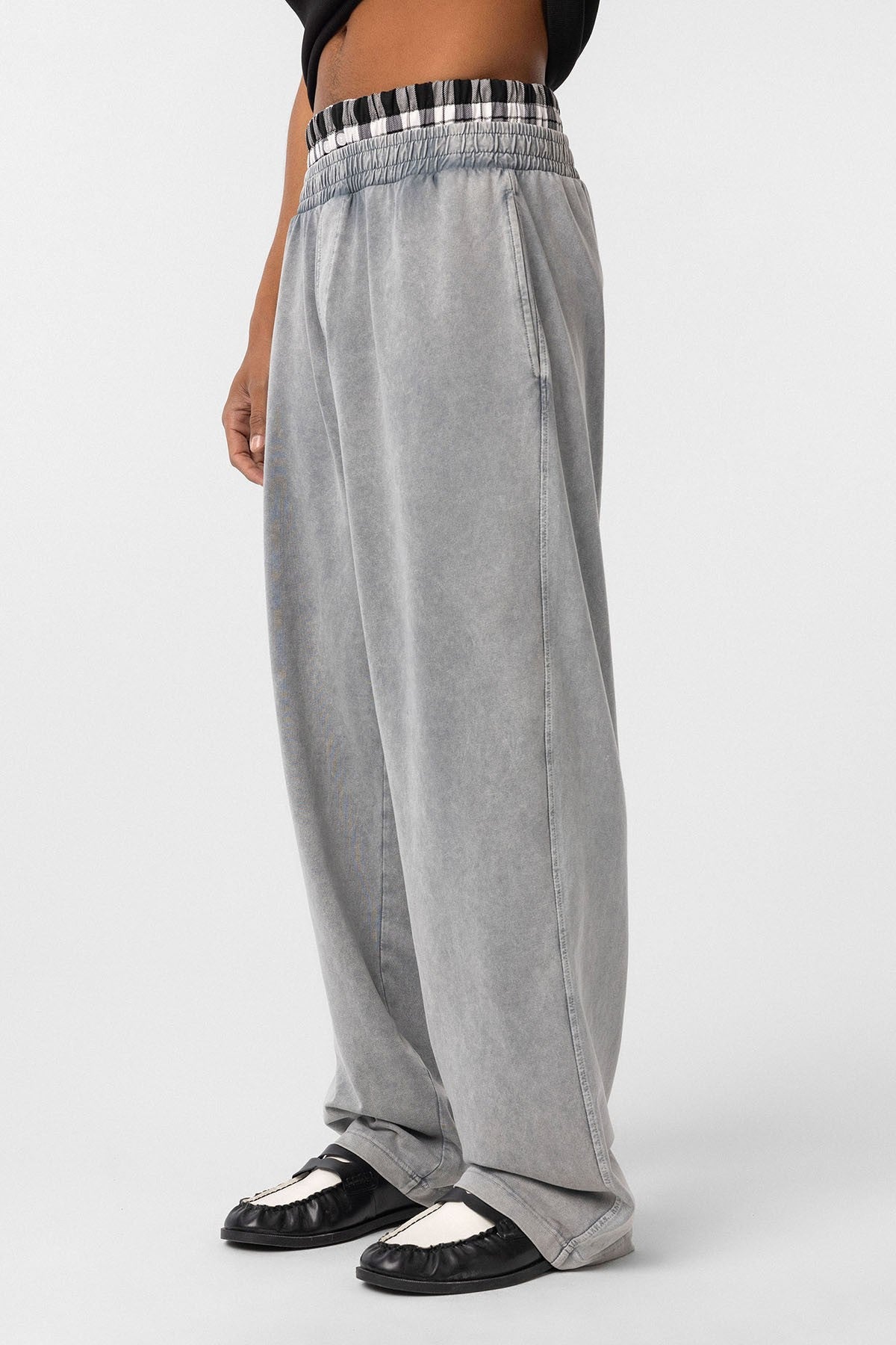 Washed, High-Waisted, Baggy Sweatpants