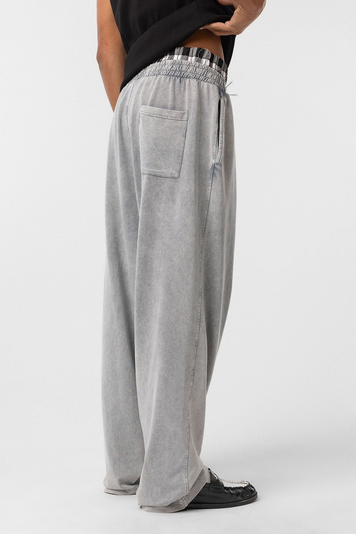 Washed, High-Waisted, Baggy Sweatpants