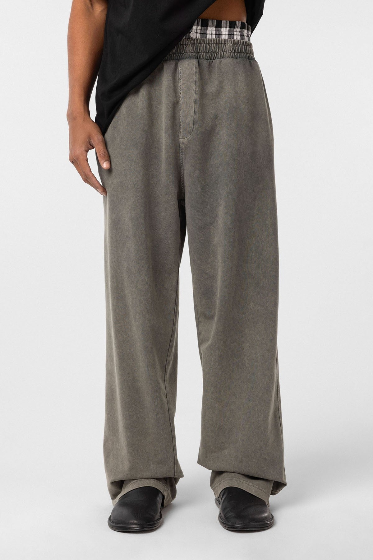 Washed, High-Waisted, Baggy Sweatpants