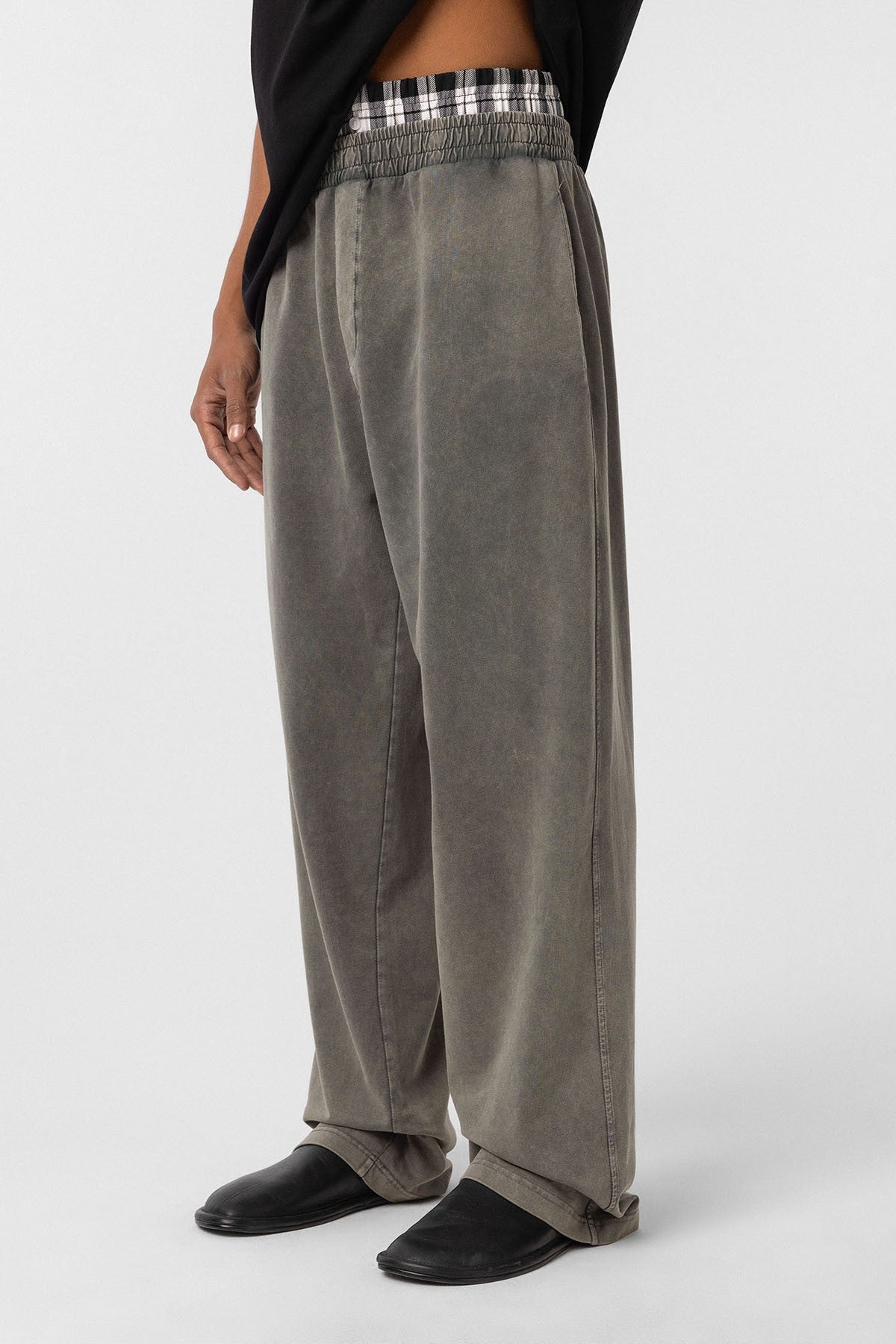 Washed, High-Waisted, Baggy Sweatpants