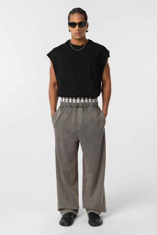 Washed, High-Waisted, Baggy Sweatpants