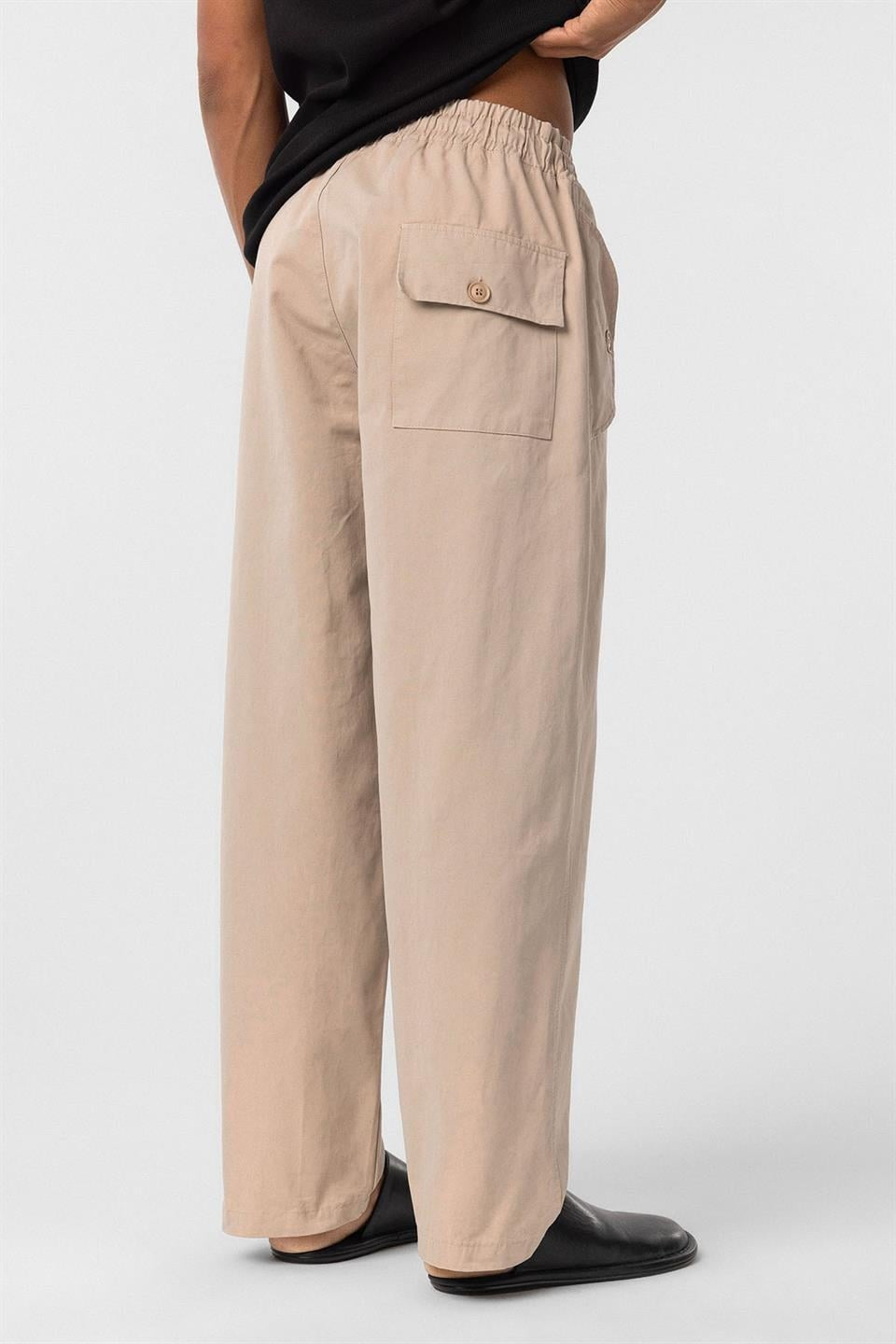 Lace-Up Baggy Gabardine Pants