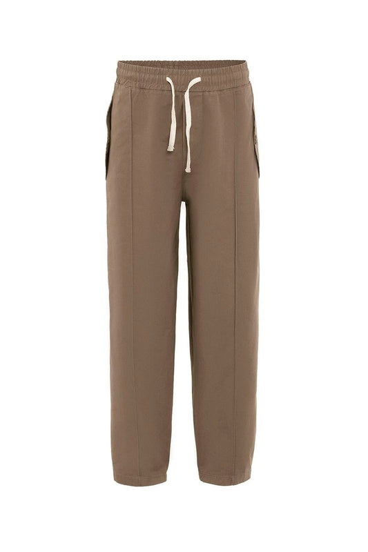 Lace-Up Baggy Gabardine Pants