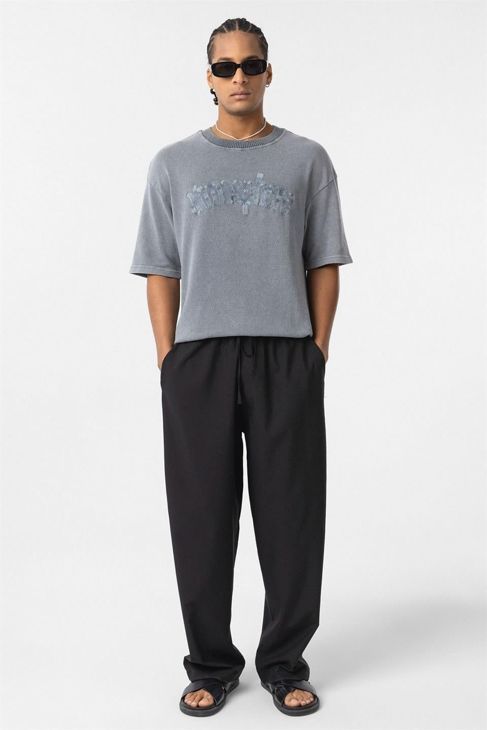 Baggy Pants with an Elastic Waistband