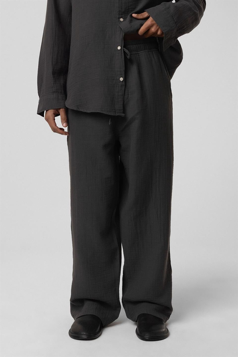 Baggy-Fit Muslin Linen Pants