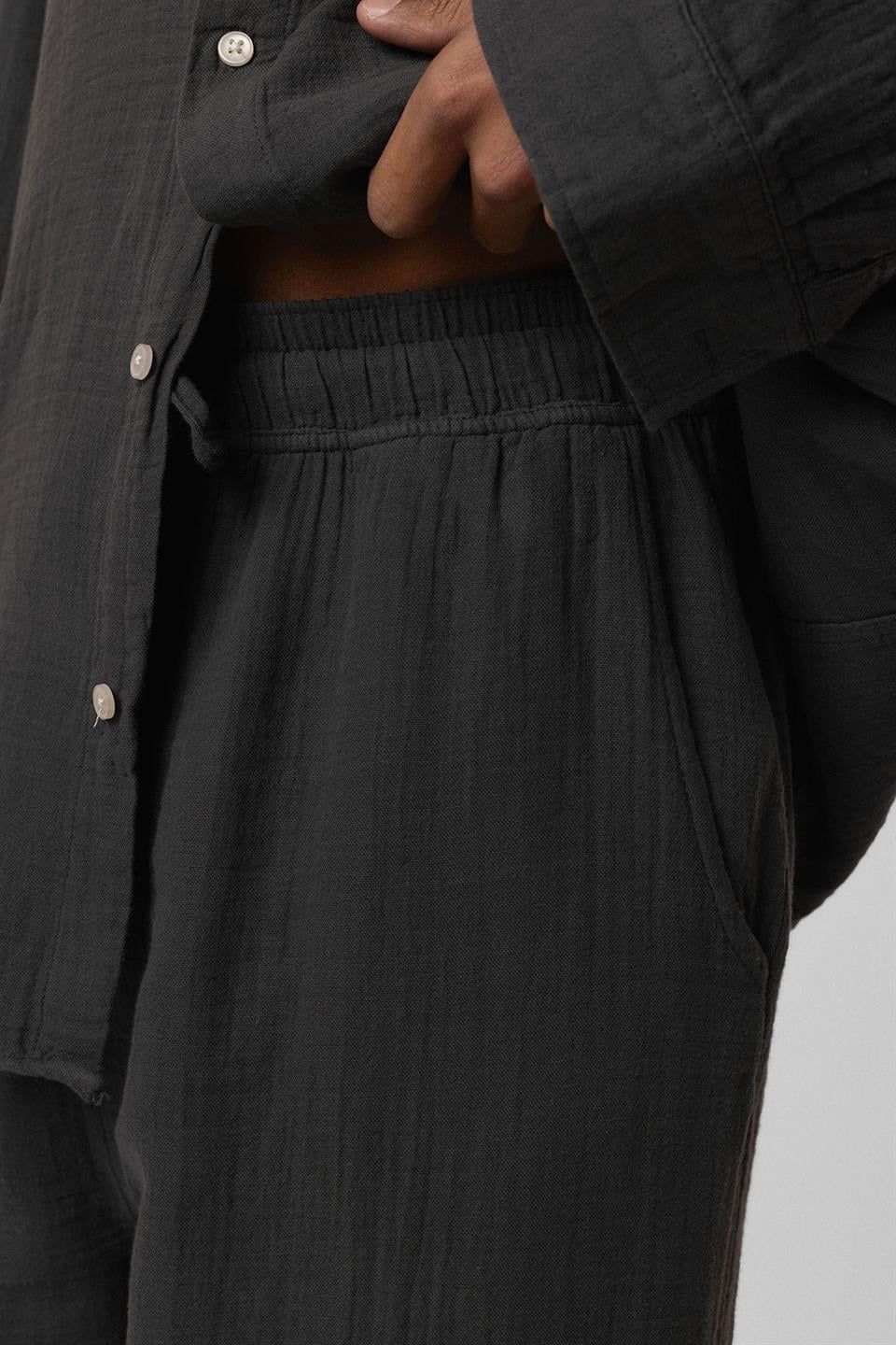Baggy-Fit Muslin Linen Pants