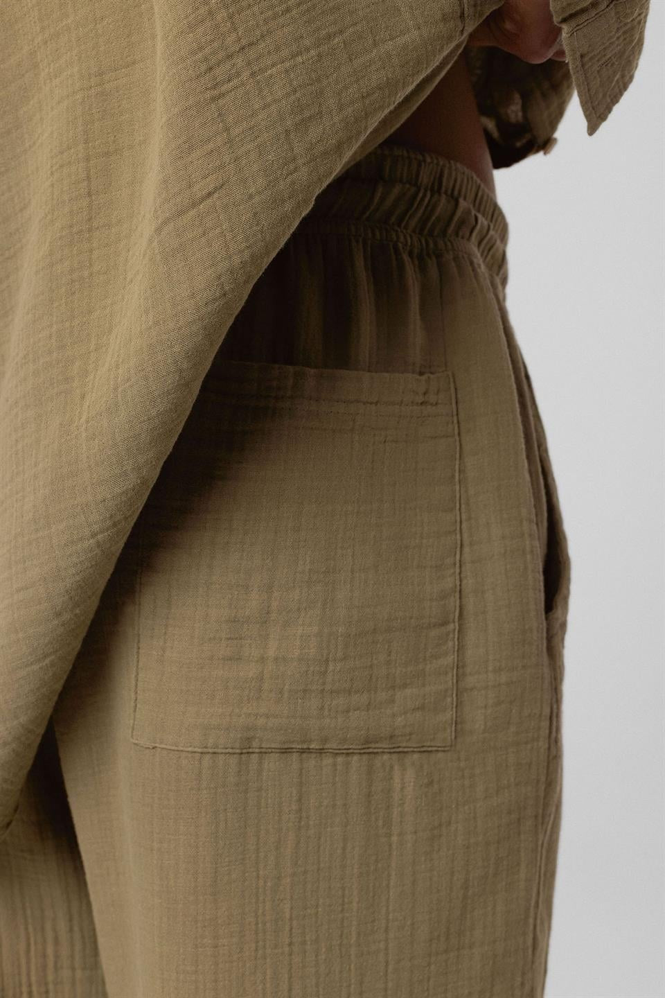 Baggy-Fit Muslin Linen Pants