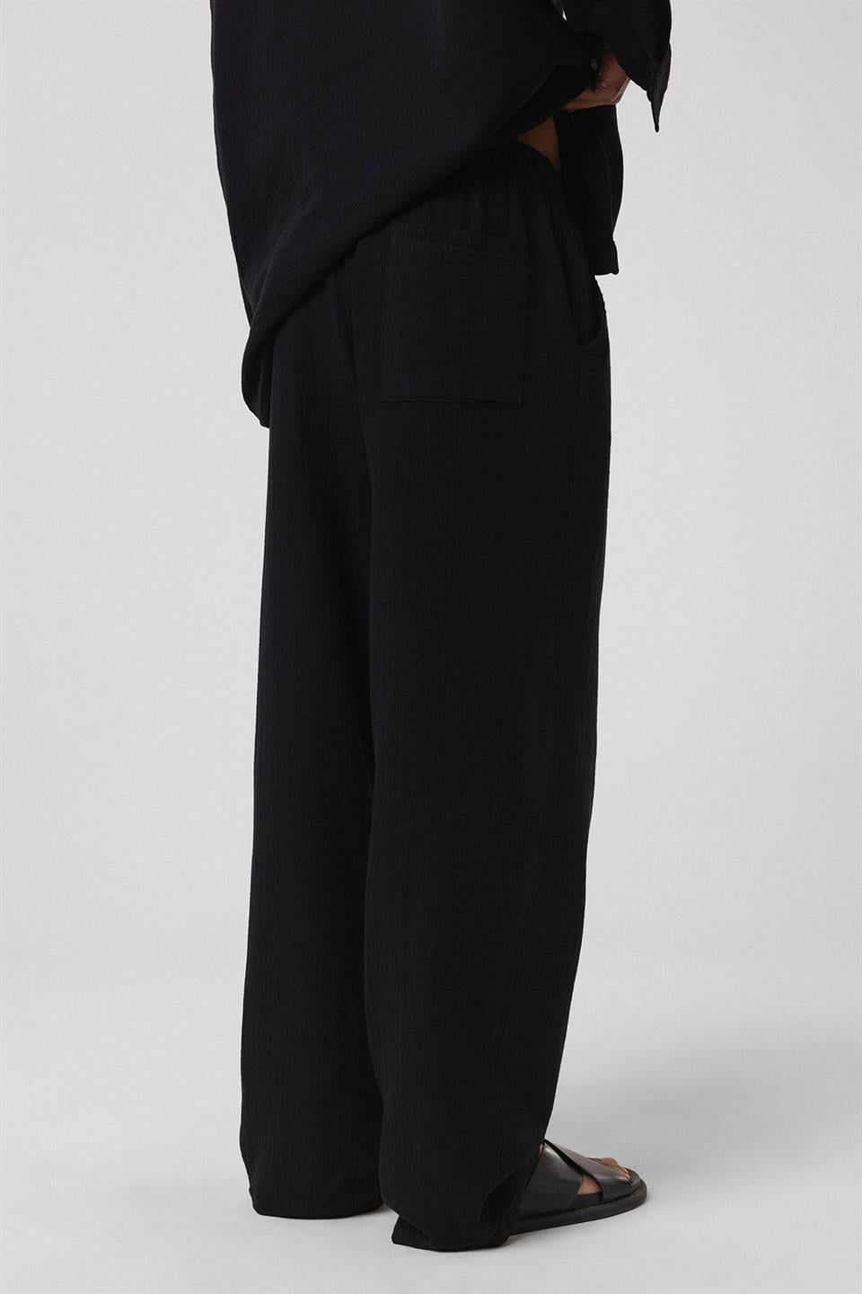 Baggy-Fit Muslin Linen Pants