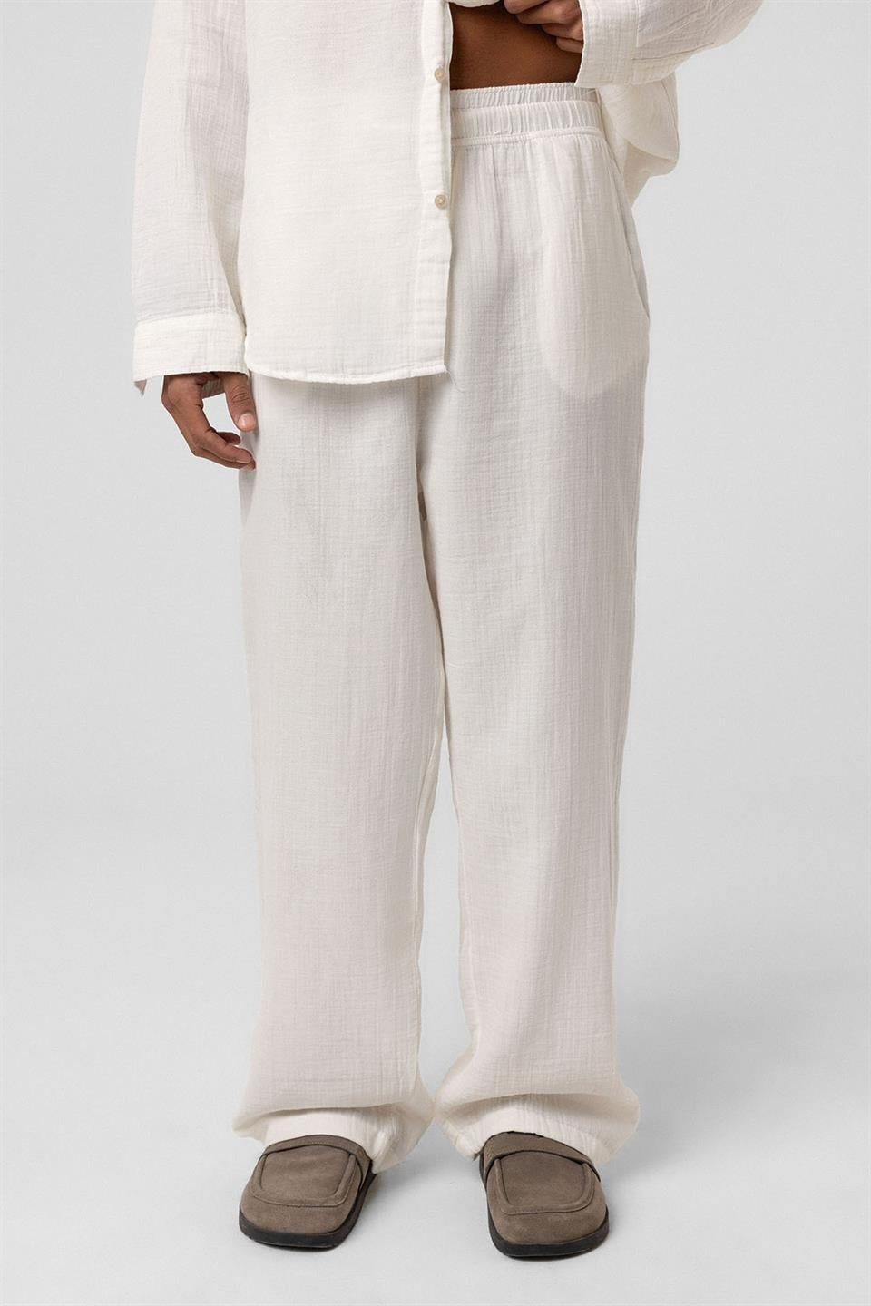 Baggy-Fit Muslin Linen Pants