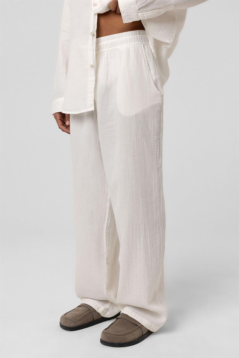 Baggy-Fit Muslin Linen Pants