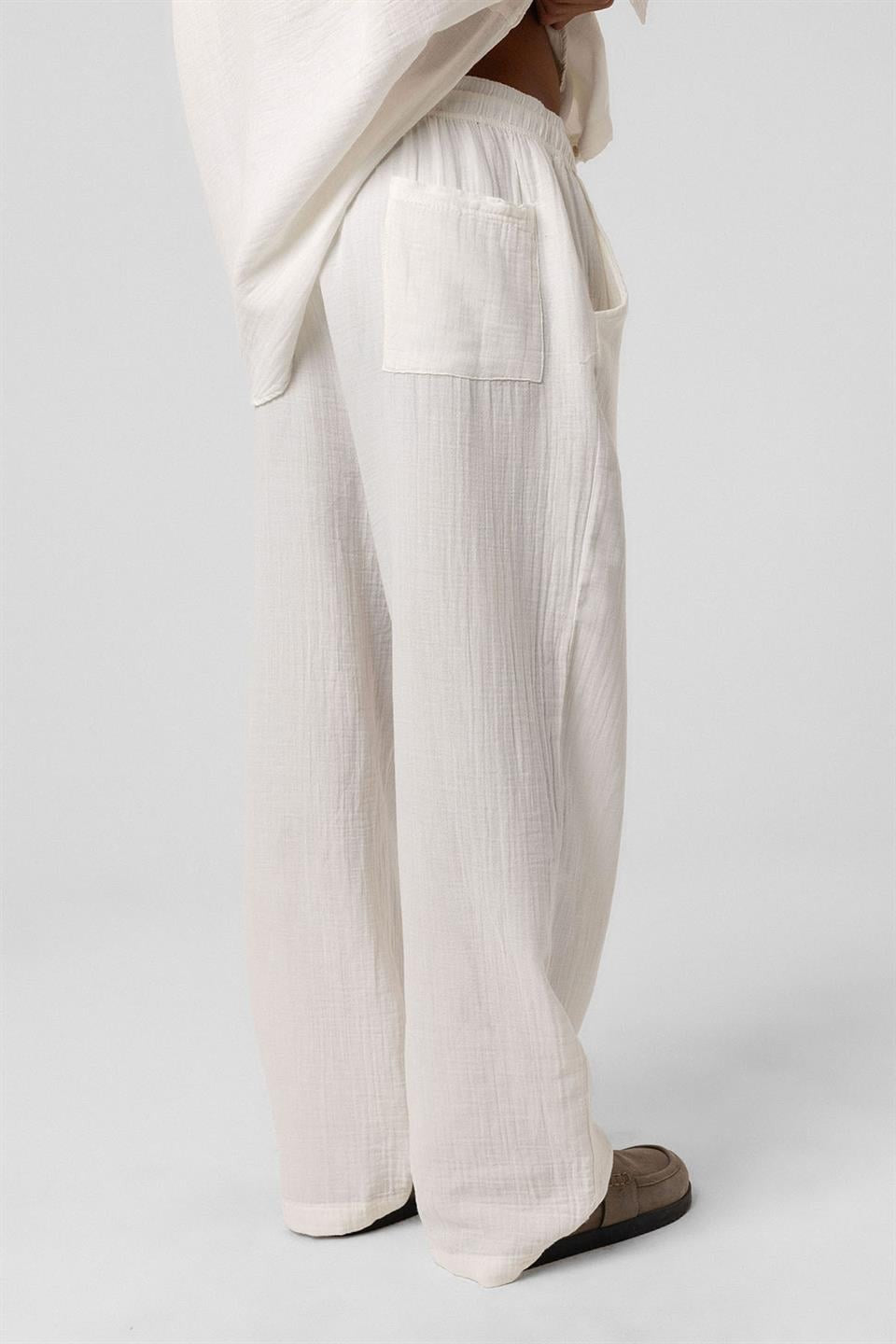 Baggy-Fit Muslin Linen Pants