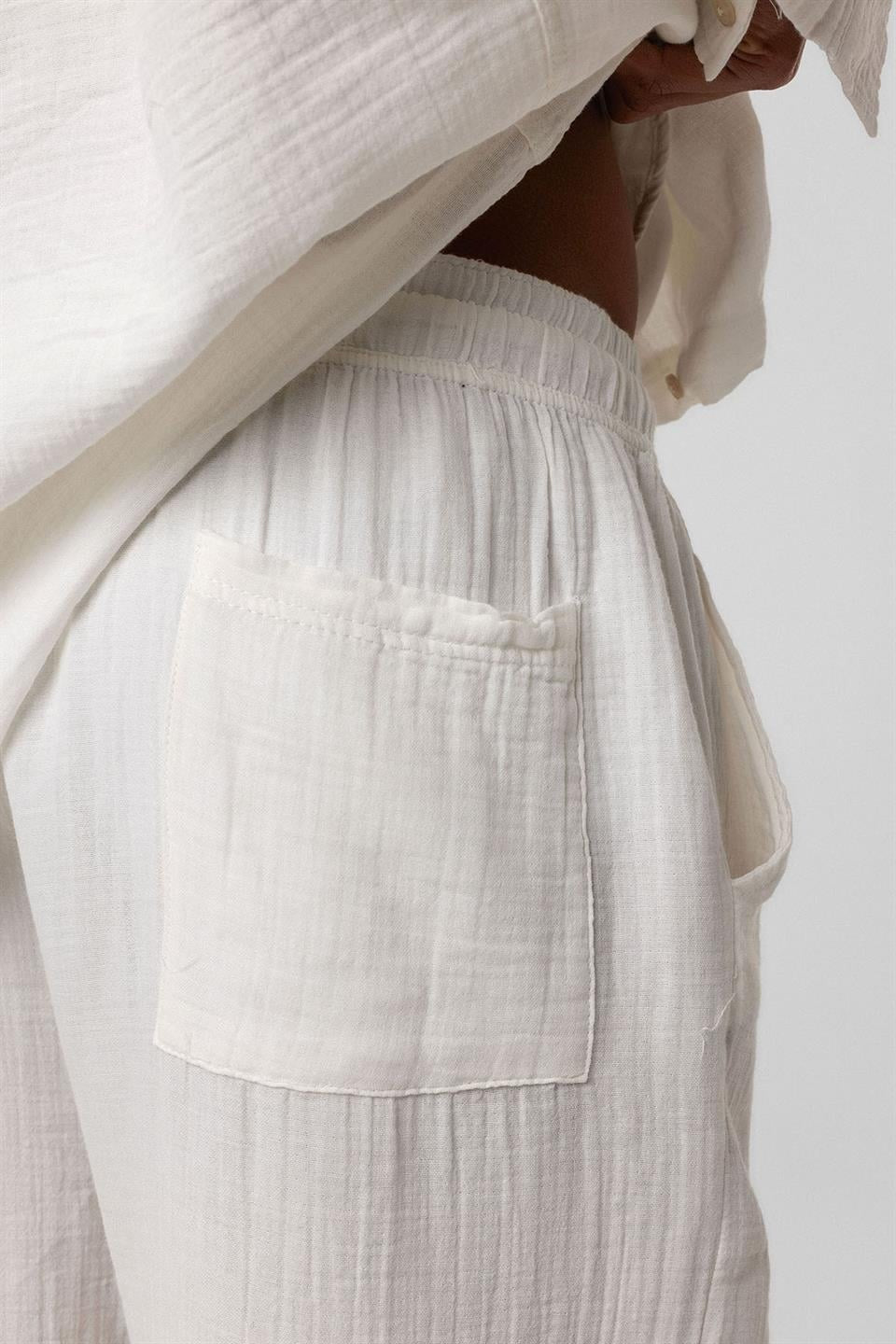 Baggy-Fit Muslin Linen Pants