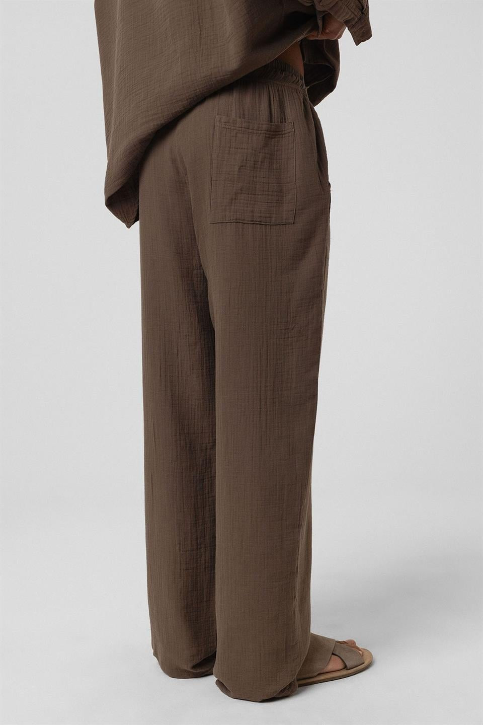 Baggy-Fit Muslin Linen Pants