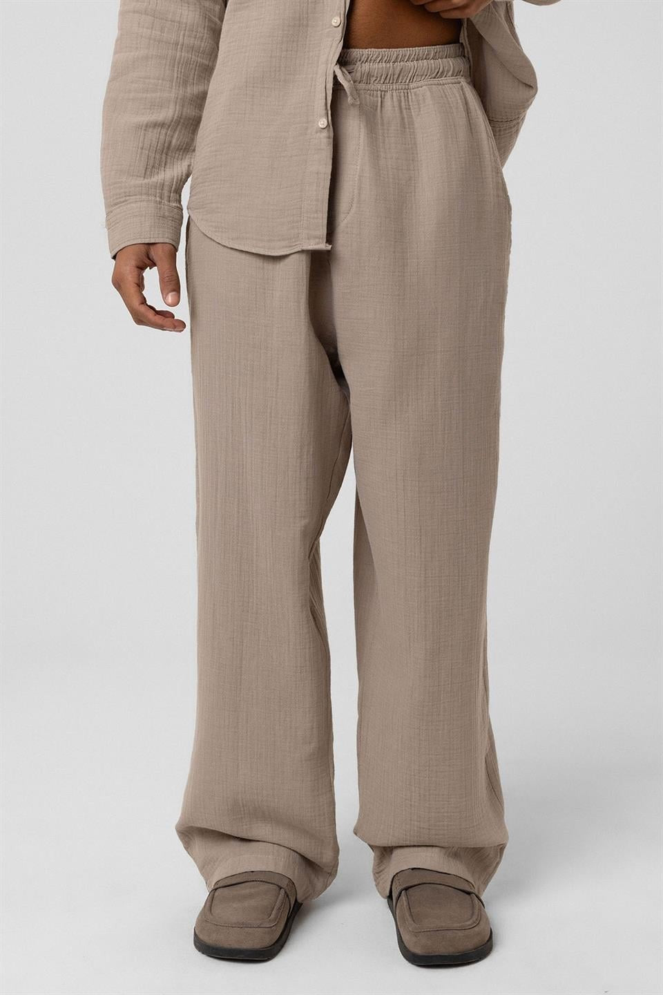 Baggy-Fit Muslin Linen Pants