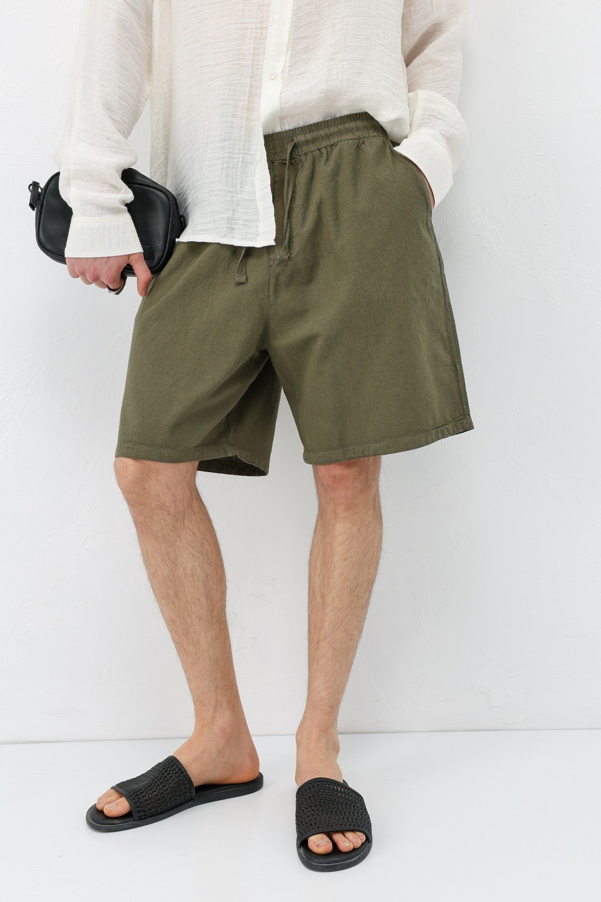 Oversized Linen Shorts