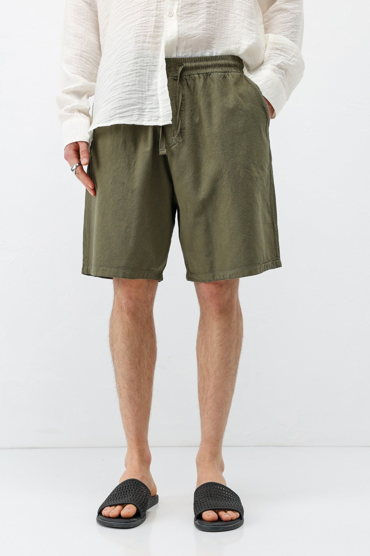 Oversized Linen Shorts