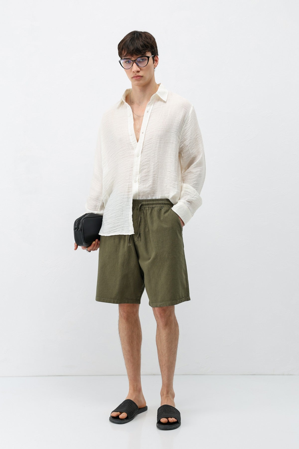 Oversized Linen Shorts