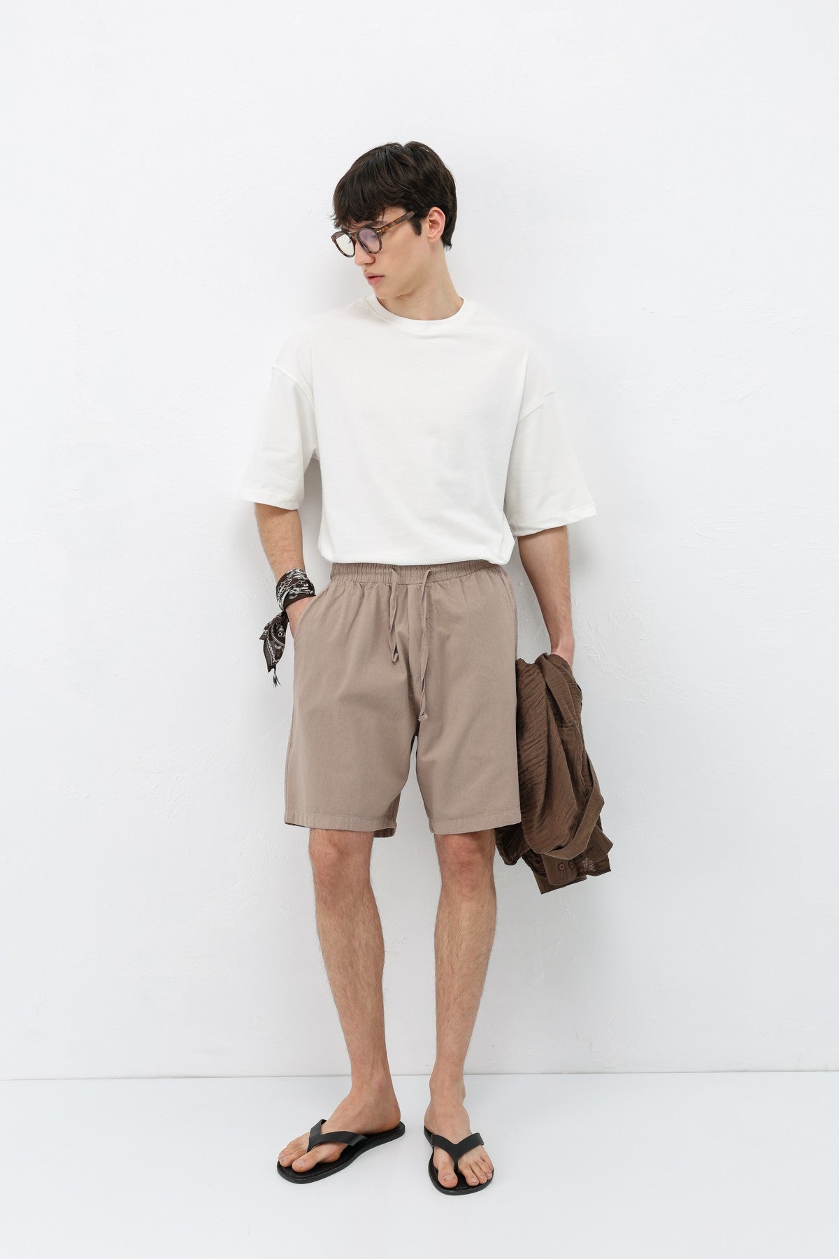 Oversized Linen Shorts