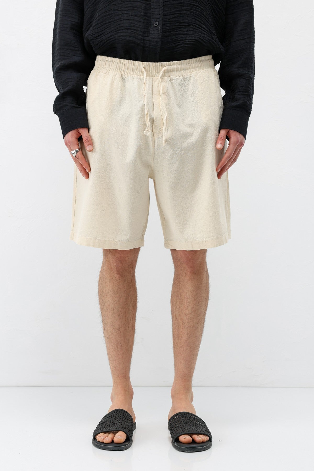 Oversized Linen Shorts