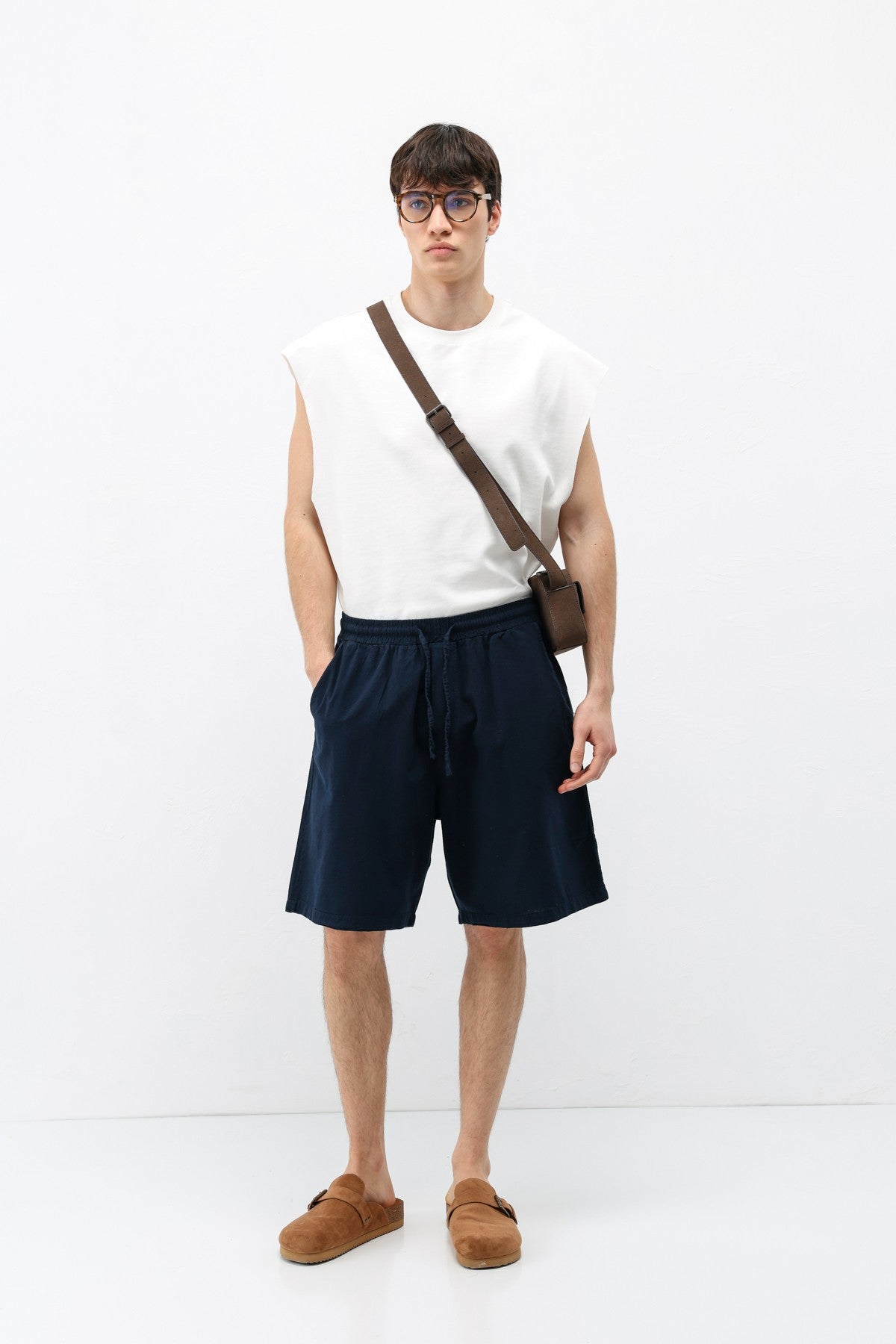 Oversized Linen Shorts