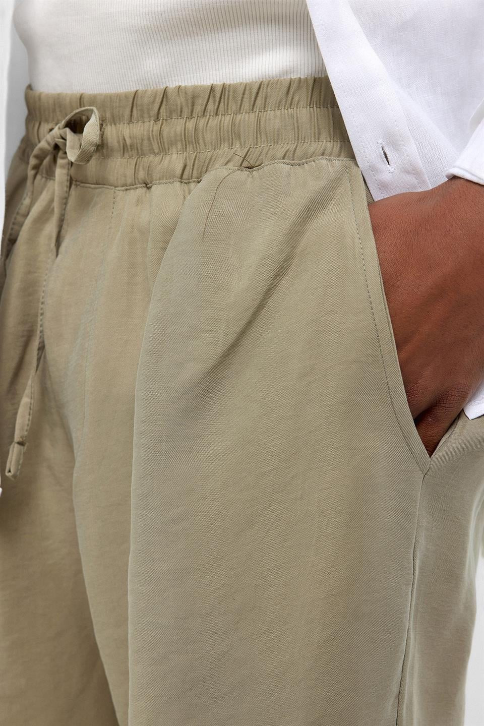 Oversized Modal Fabric Bermuda Shorts