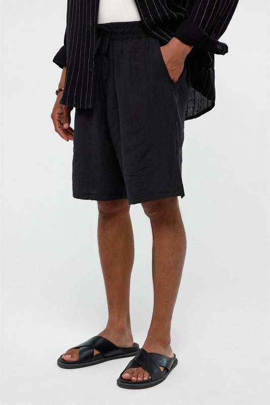 Oversized Modal Fabric Bermuda Shorts