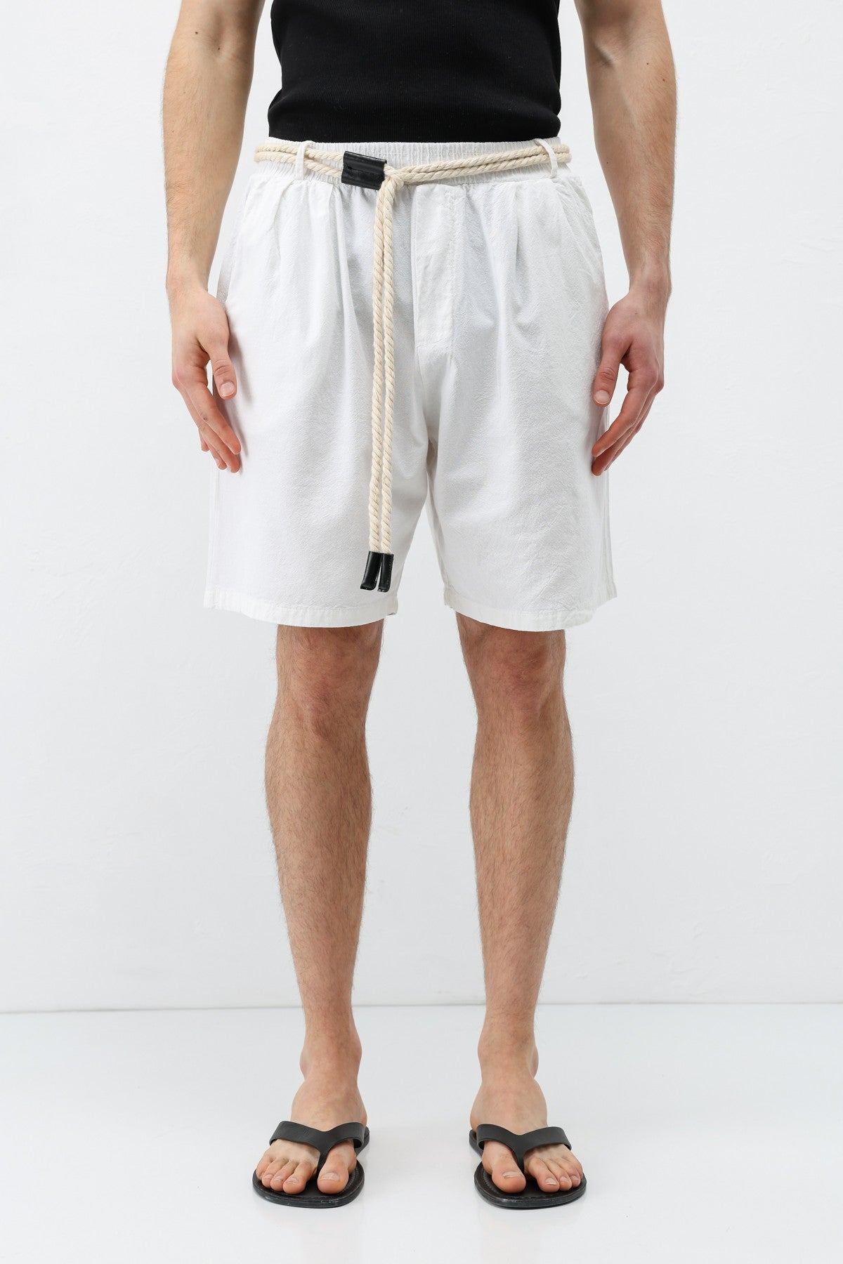 Oversized Linen Shorts with a Waistband