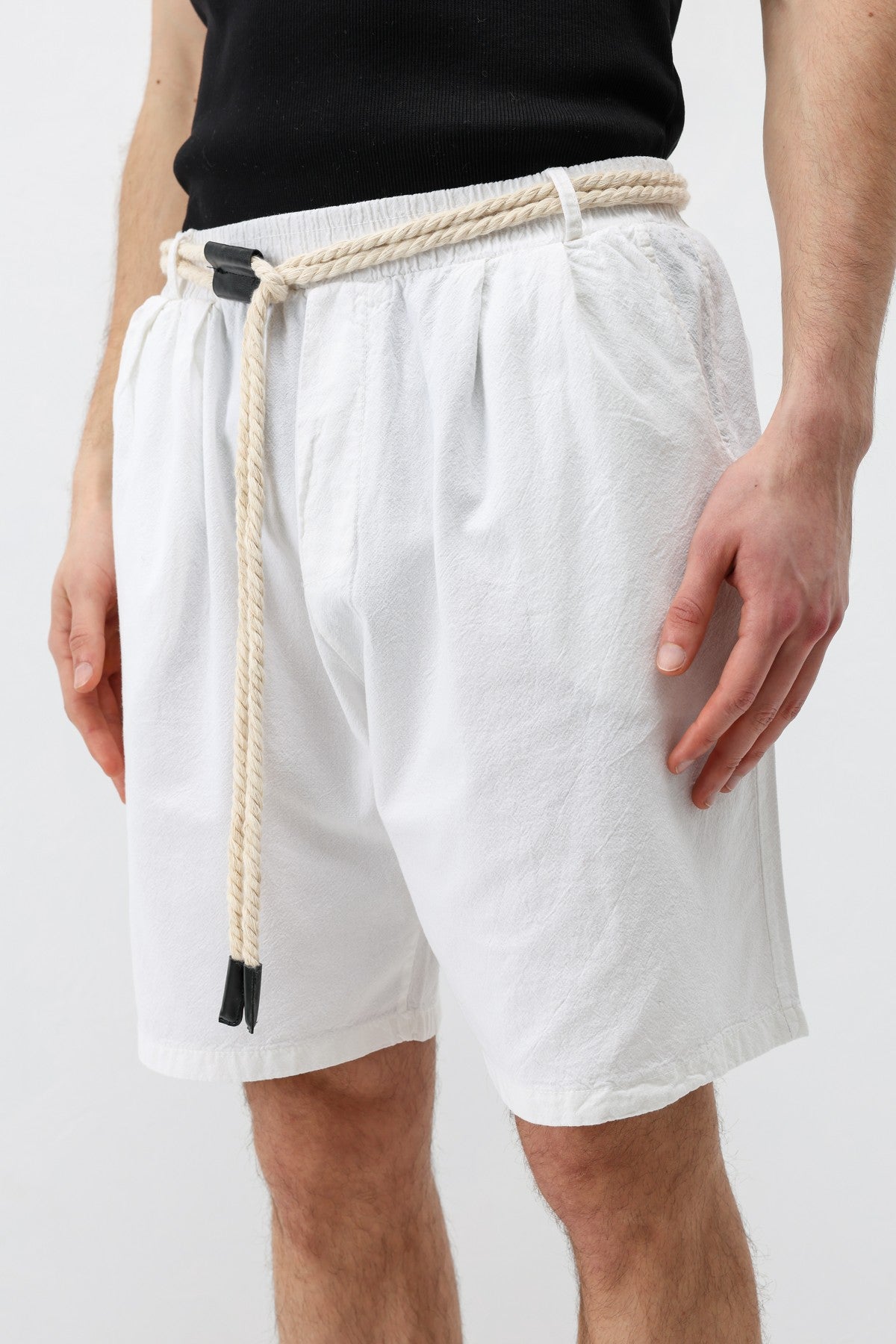 Oversized Linen Shorts with a Waistband