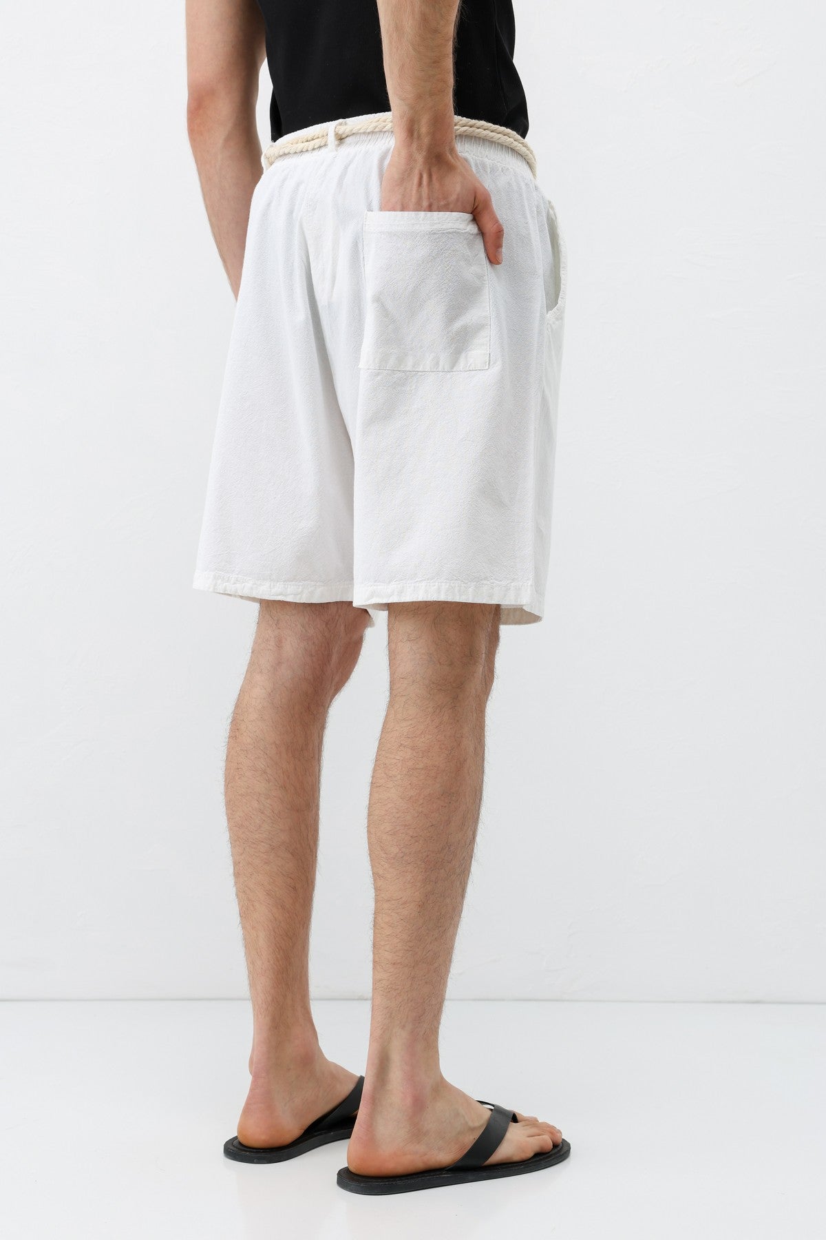 Oversized Linen Shorts with a Waistband