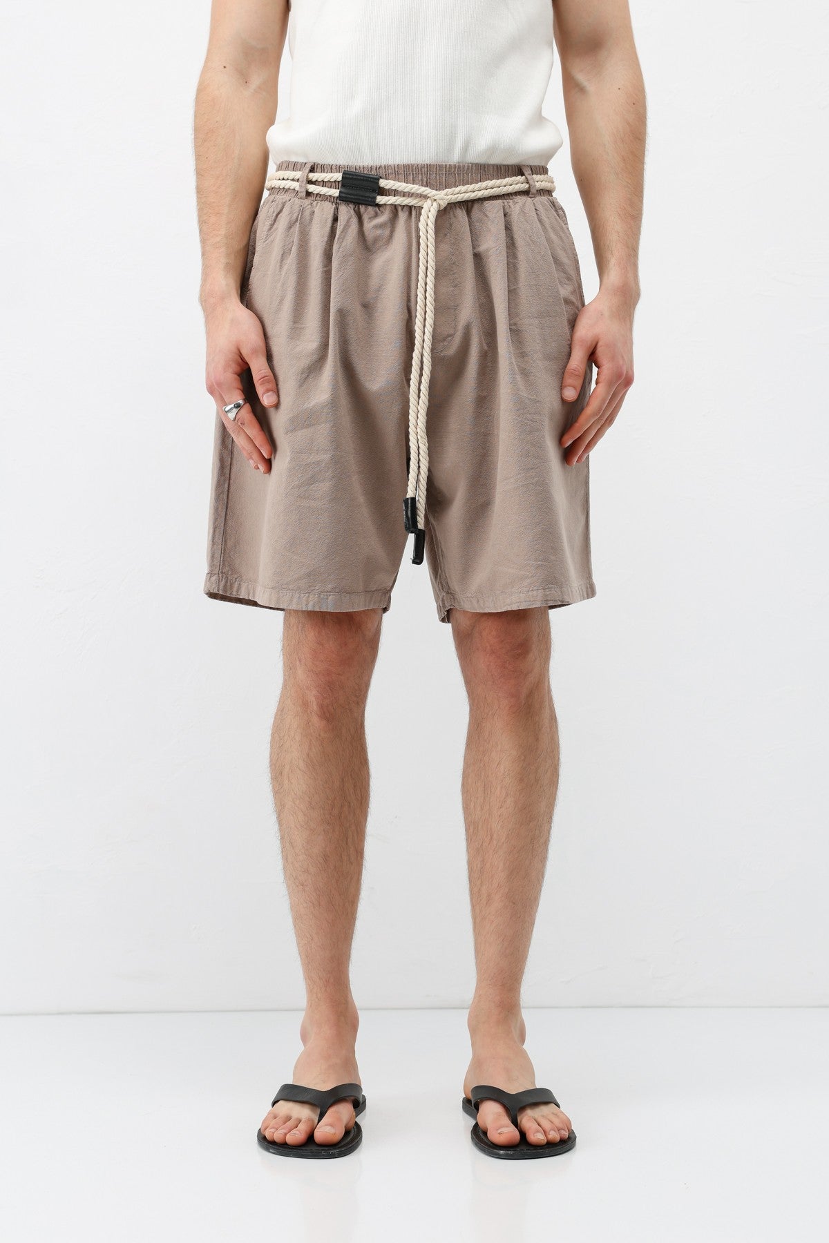 Oversized Linen Shorts with a Waistband