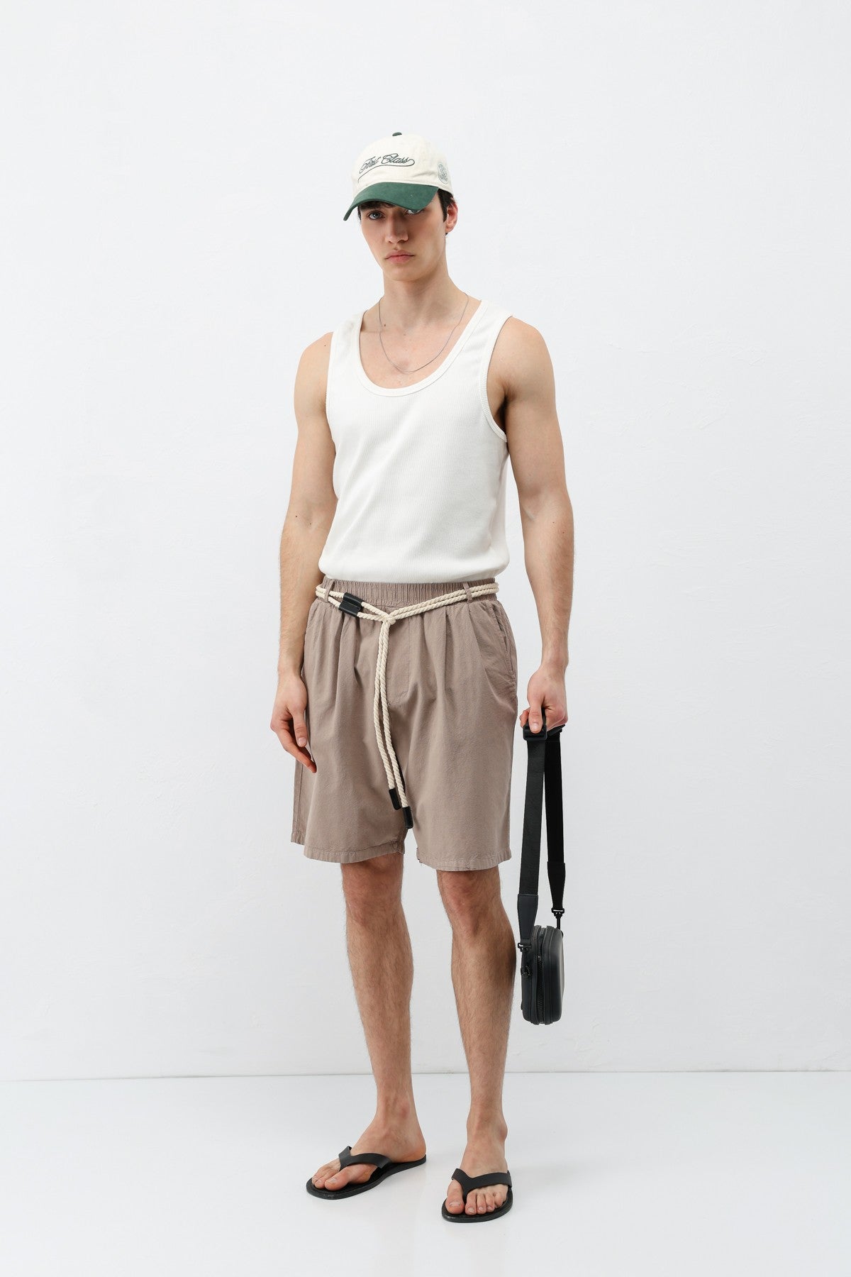 Oversized Linen Shorts with a Waistband