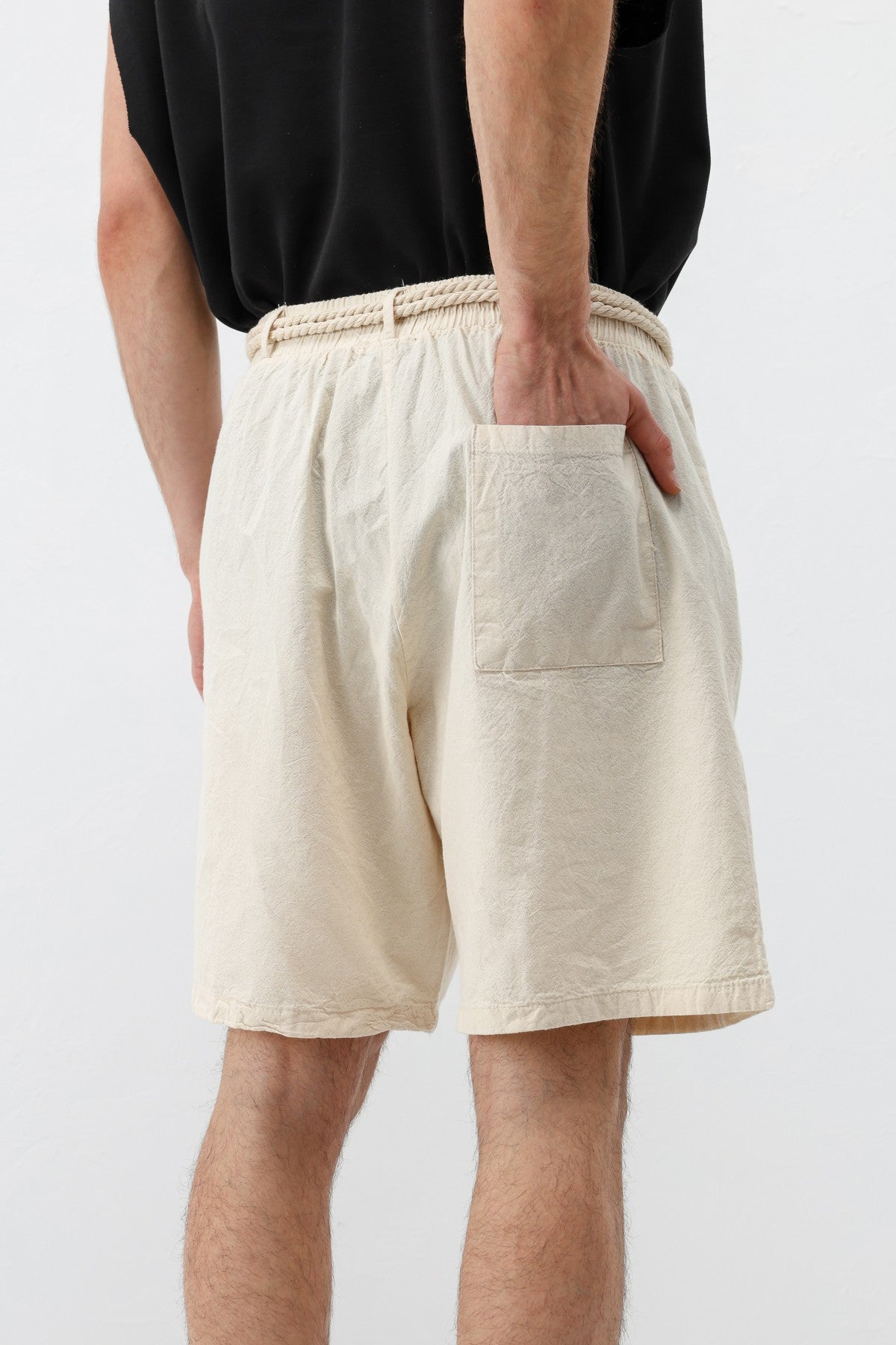 Oversized Linen Shorts with a Waistband