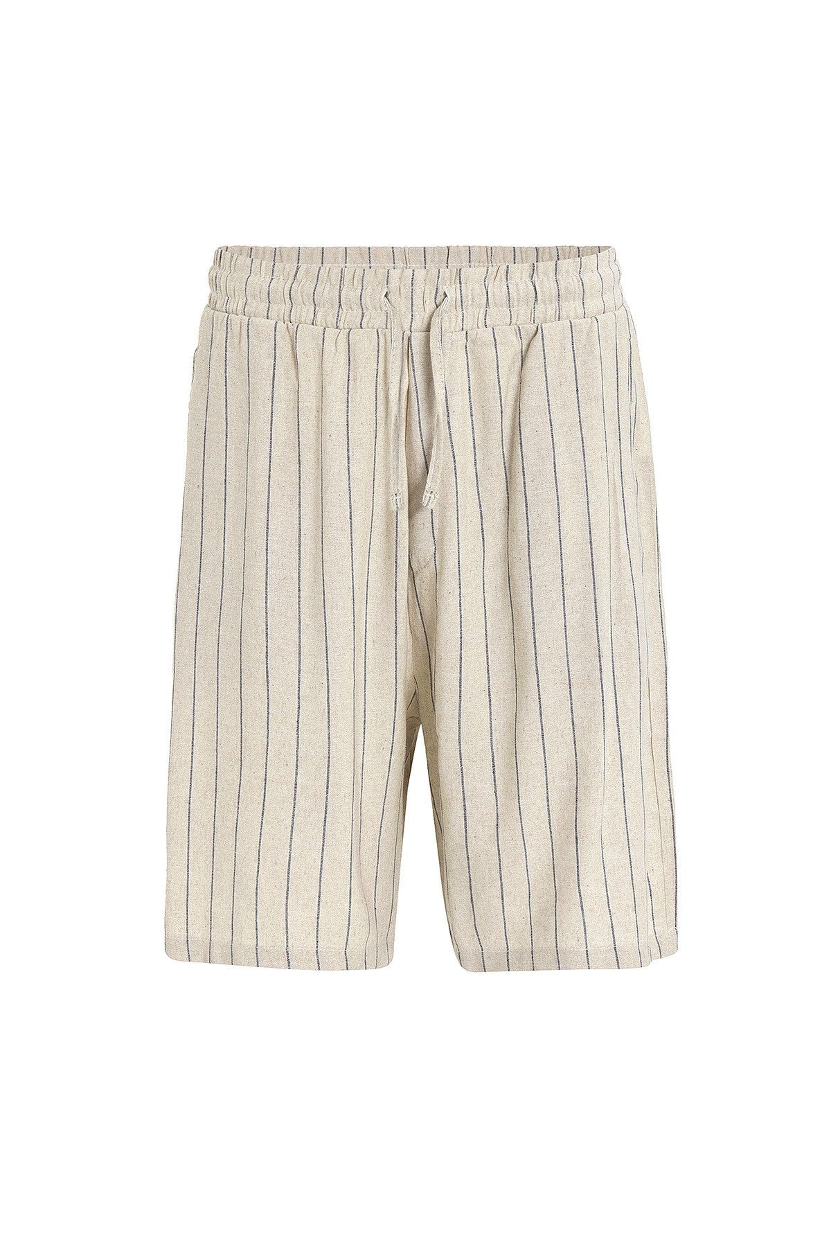 Oversized Striped Linen Shorts